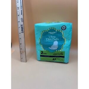 Equate Ultra Thin Pads with Wings Long Super Absorbency Unscented 42 Ct Size 2